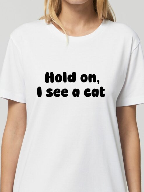 Rochie din bumbac organic Premium-Hold on, I see a cat