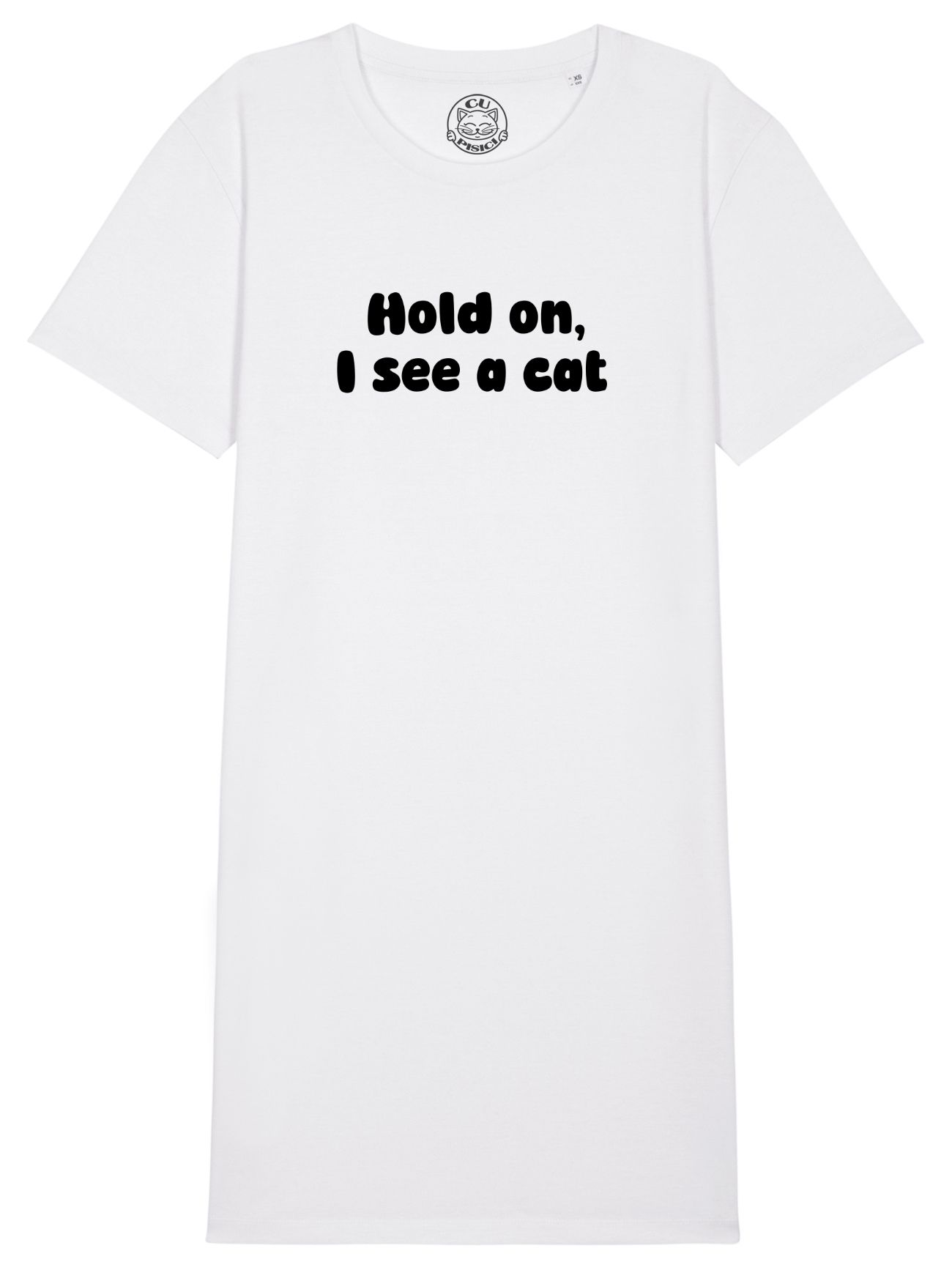 Rochie din bumbac organic Premium-Hold on, I see a cat