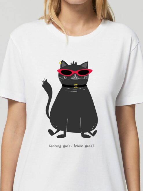 Rochie din bumbac organic Premium-Looking good, feline good