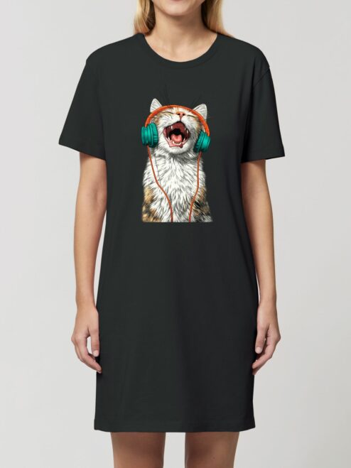 Rochie din bumbac organic Premium-Meow Vibes