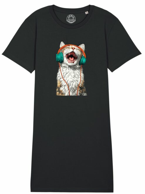 Rochie din bumbac organic Premium-Meow Vibes