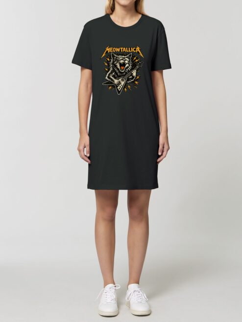 Rochie din bumbac organic Premium-Meowtallica
