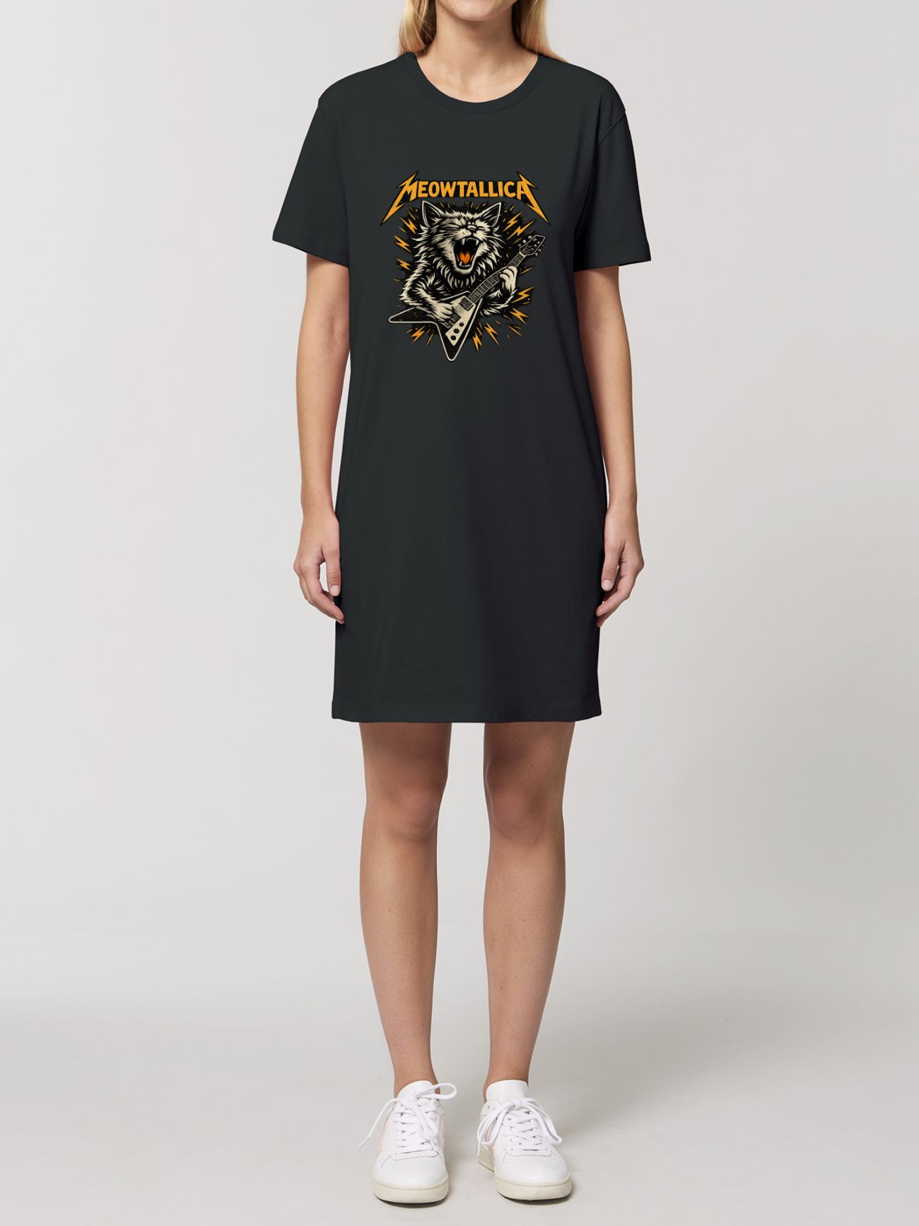 Rochie din bumbac organic Premium-Meowtallica