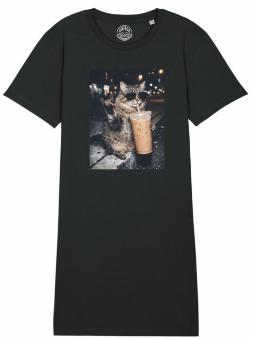 Rochie din bumbac organic Premium-Rebel Cat