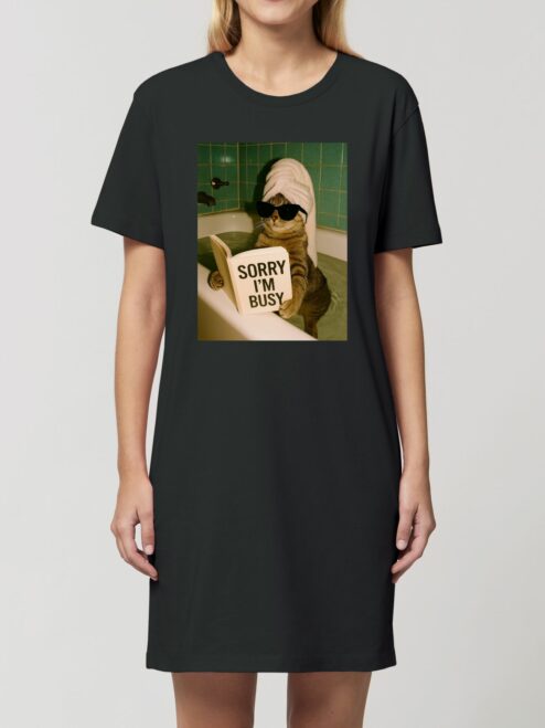 Rochie din bumbac organic Premium-Sorry, I’m busy