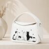 Geanta Premium din piele naturala-Purr of Love, pictata manual