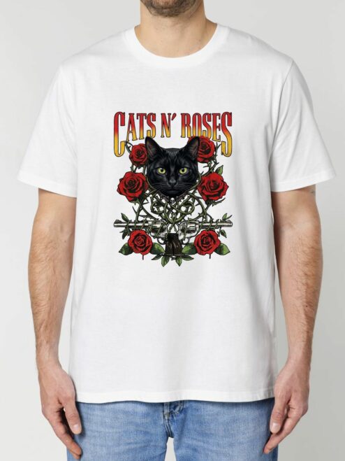 Tricou din bumbac organic Premium-Cats N' Roses