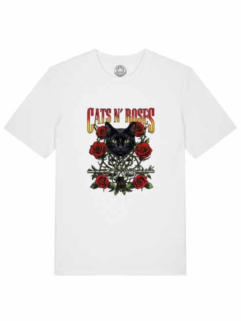 Tricou din bumbac organic Premium-Cats N' Roses