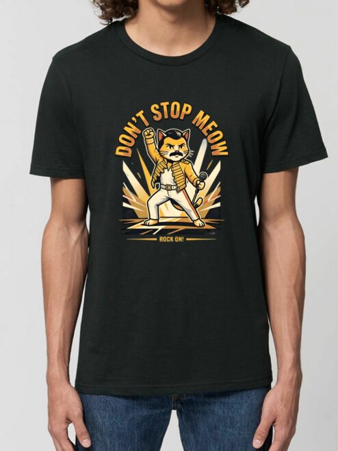 Tricou din bumbac organic Premium-Don't Stop Meow, Barbati