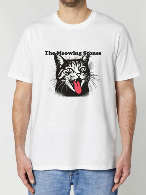 Tricou din bumbac organic Premium-The Meowing Stones, Barbati