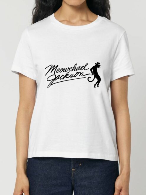 Tricou din bumbac organic Premium-Meowchael Jackson
