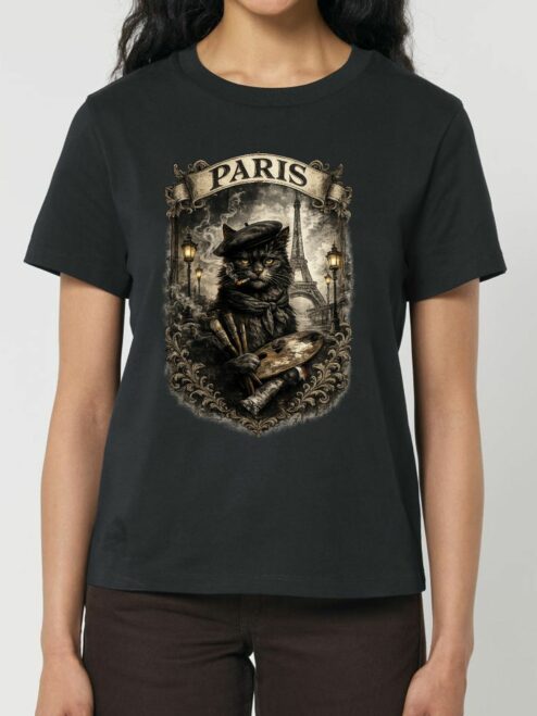 Tricou din bumbac organic Premium-Artiste de Paris, Femei