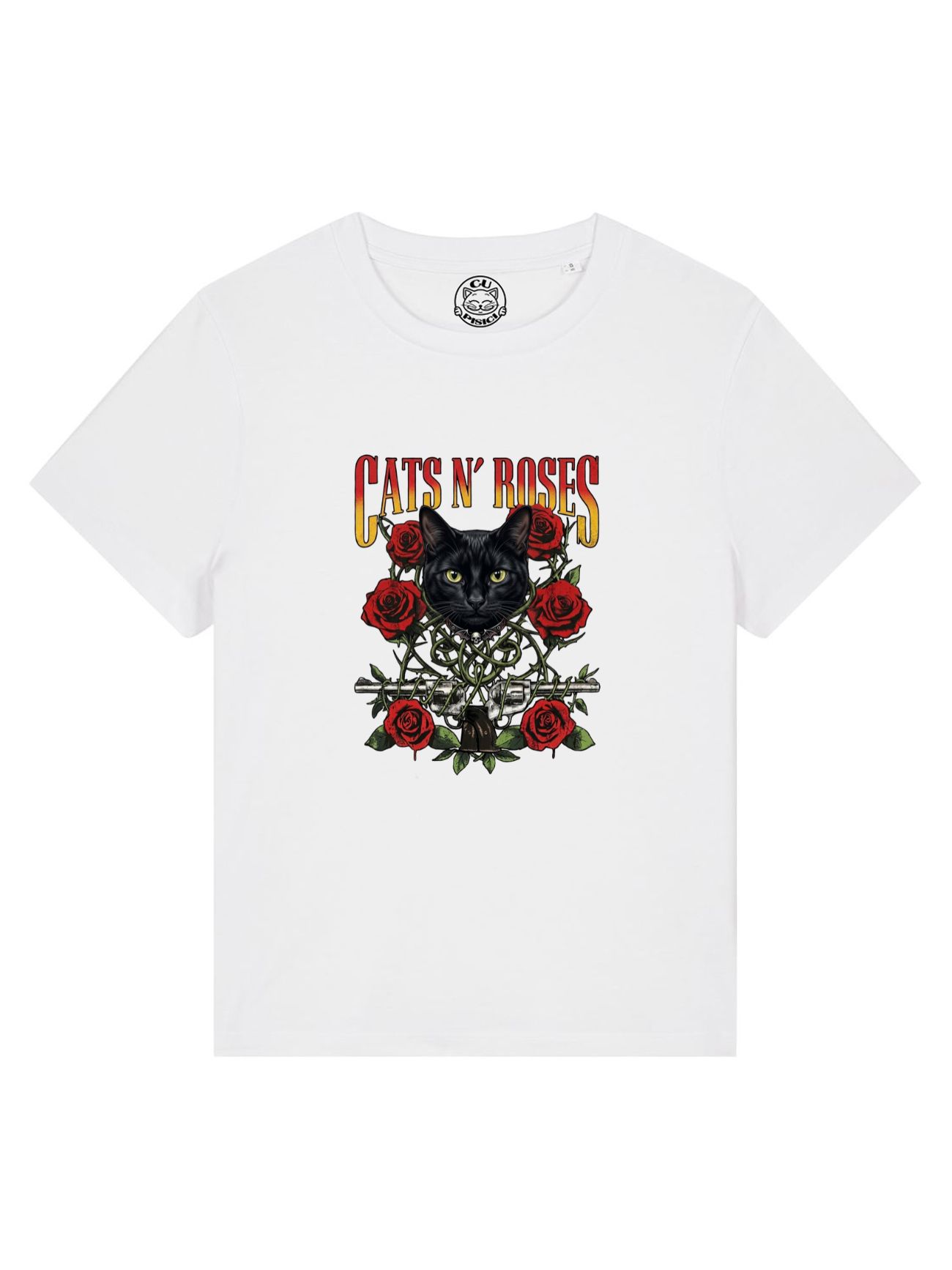 Tricou din bumbac organic Premium-Cats N' Roses