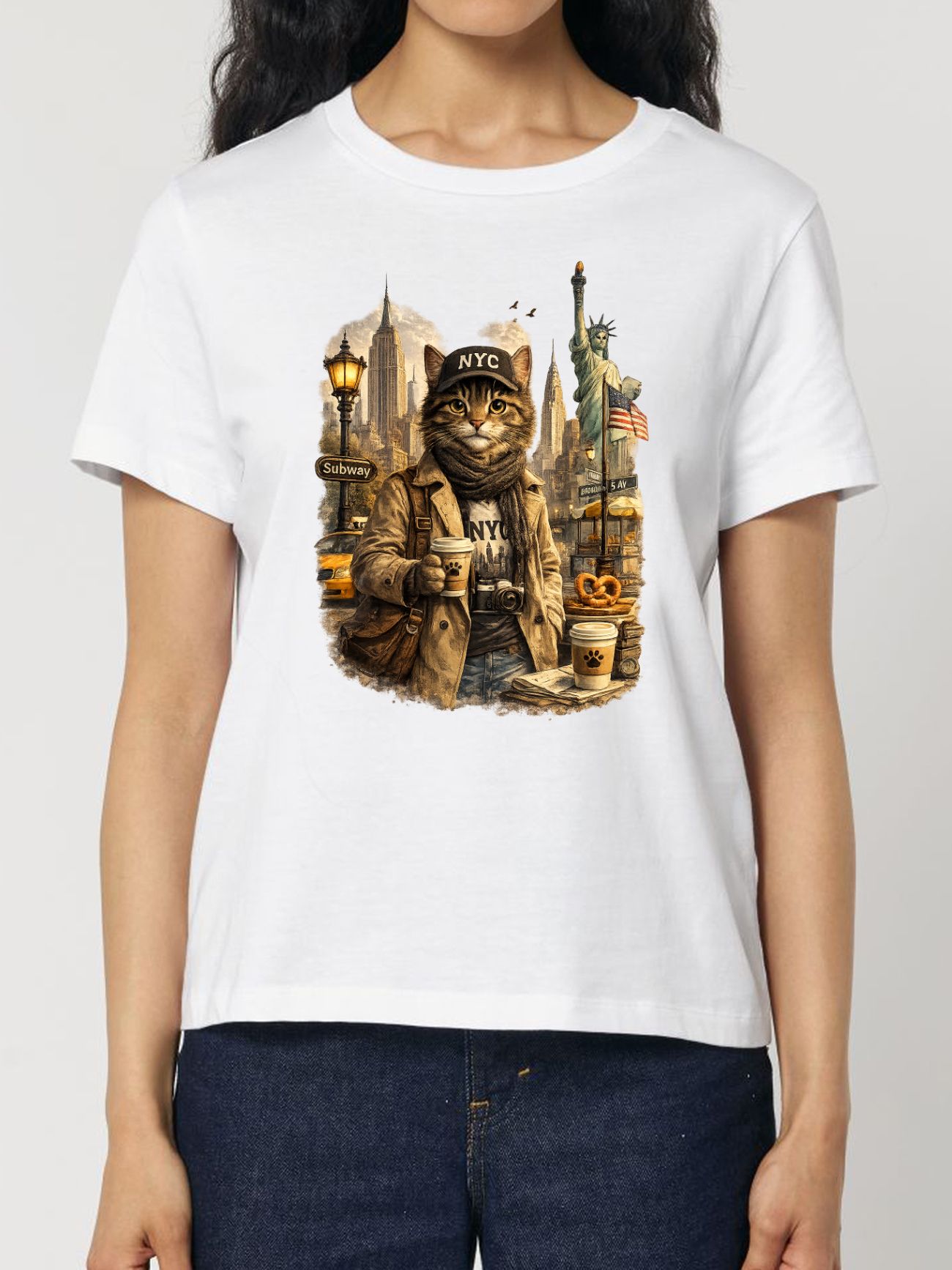 Tricou din bumbac organic Premium-New York, Femei
