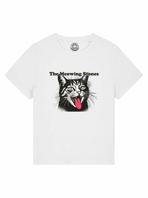 Tricou din bumbac organic Premium-The Meowing Stones, Femei