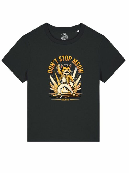 Tricou din bumbac organic Premium-Don't Stop Meow, Femei
