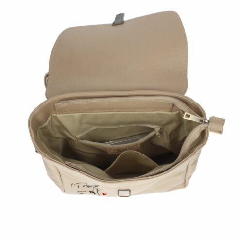 Rucsac Premium din piele naturala-Cat Mom Love, pictat manual