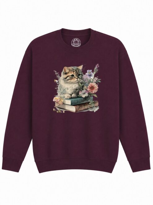 Bluza Printata Cats and Books – Copii, Unisex