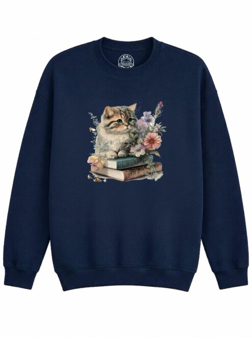 Bluza Printata Cats and Books – Copii, Unisex