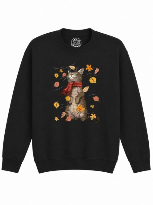 Bluza Printata Autumn Cat – Copii, Unisex
