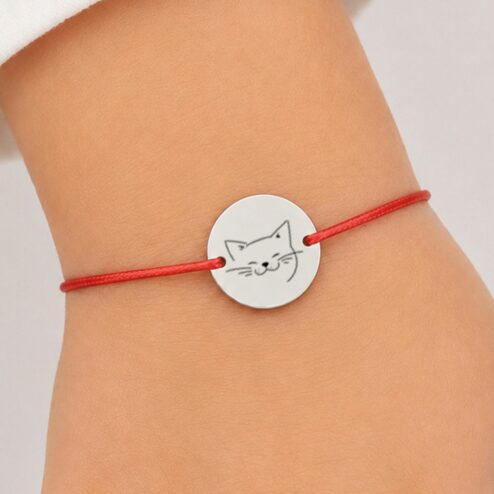 Bratara din argint pentru copii-Smiling Cat