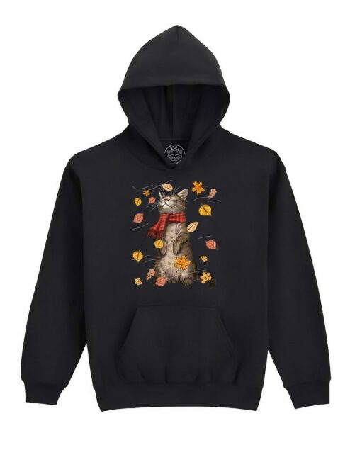 Hanorac Printat Autumn Cat – Copii, Unisex