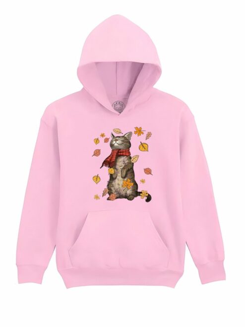 Hanorac Printat Autumn Cat – Copii, Unisex