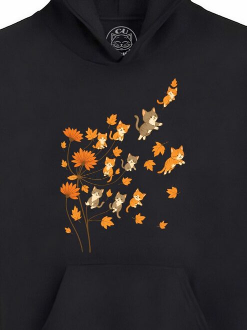 Hanorac Printat Fall Kitty Dreams – Copii, Unisex