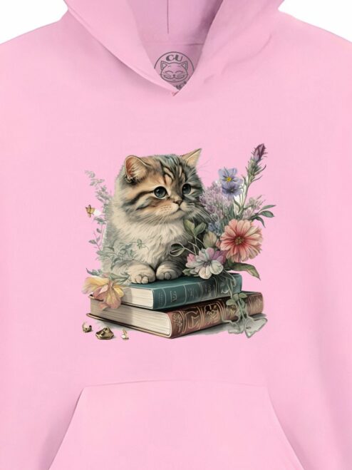 Hanorac Printat Cats and Books – Copii, Unisex
