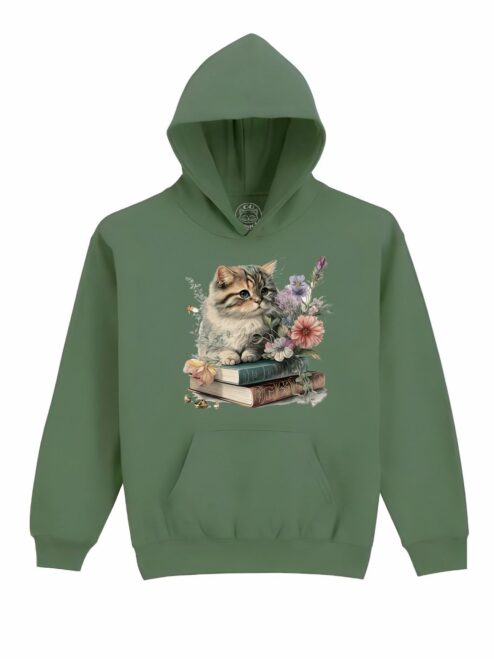 Hanorac Printat Cats and Books – Copii, Unisex