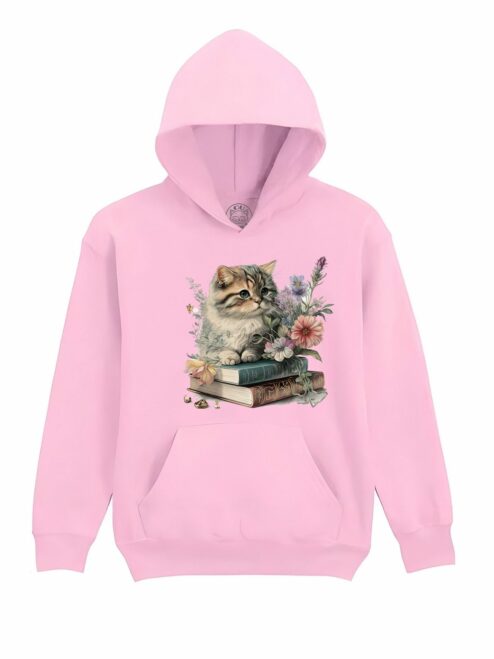 Hanorac Printat Cats and Books – Copii, Unisex