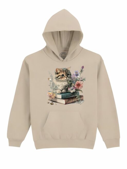 Hanorac Printat Cats and Books – Copii, Unisex