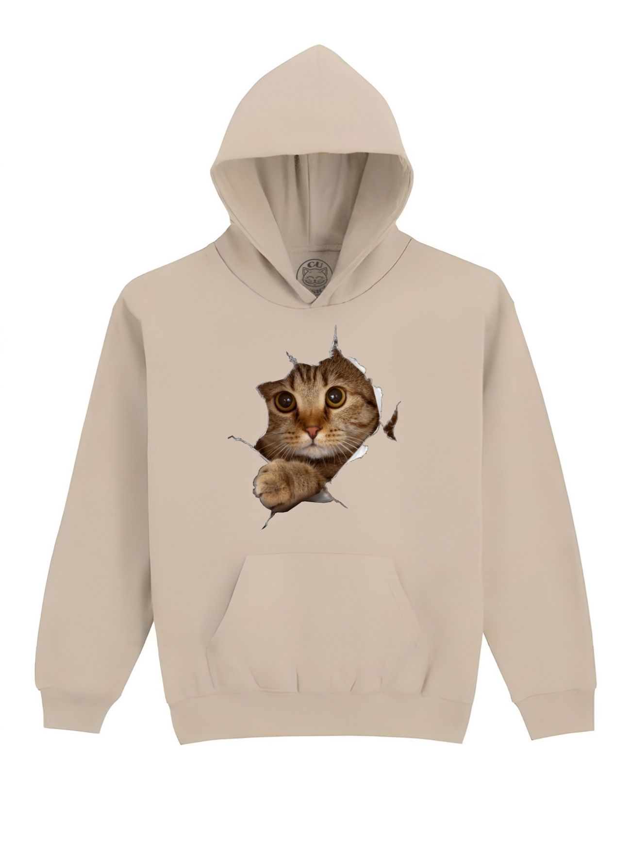 Hanorac Printat Curious Cat – Copii, Unisex