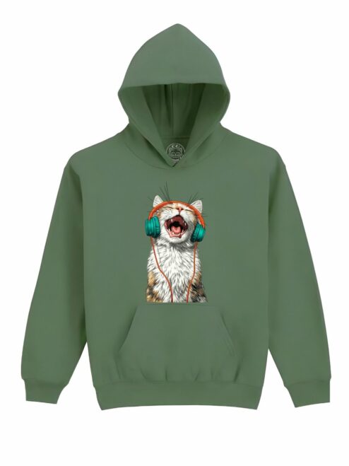 Hanorac Printat Meow Vibes – Copii, Unisex