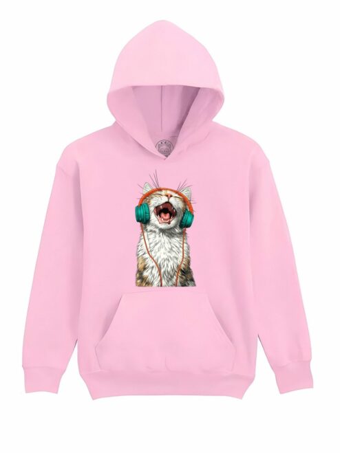 Hanorac Printat Meow Vibes – Copii, Unisex