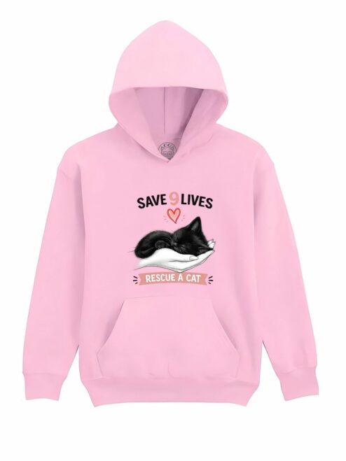 Hanorac Printat Zurli Cat – Save 9 Lives, Unisex