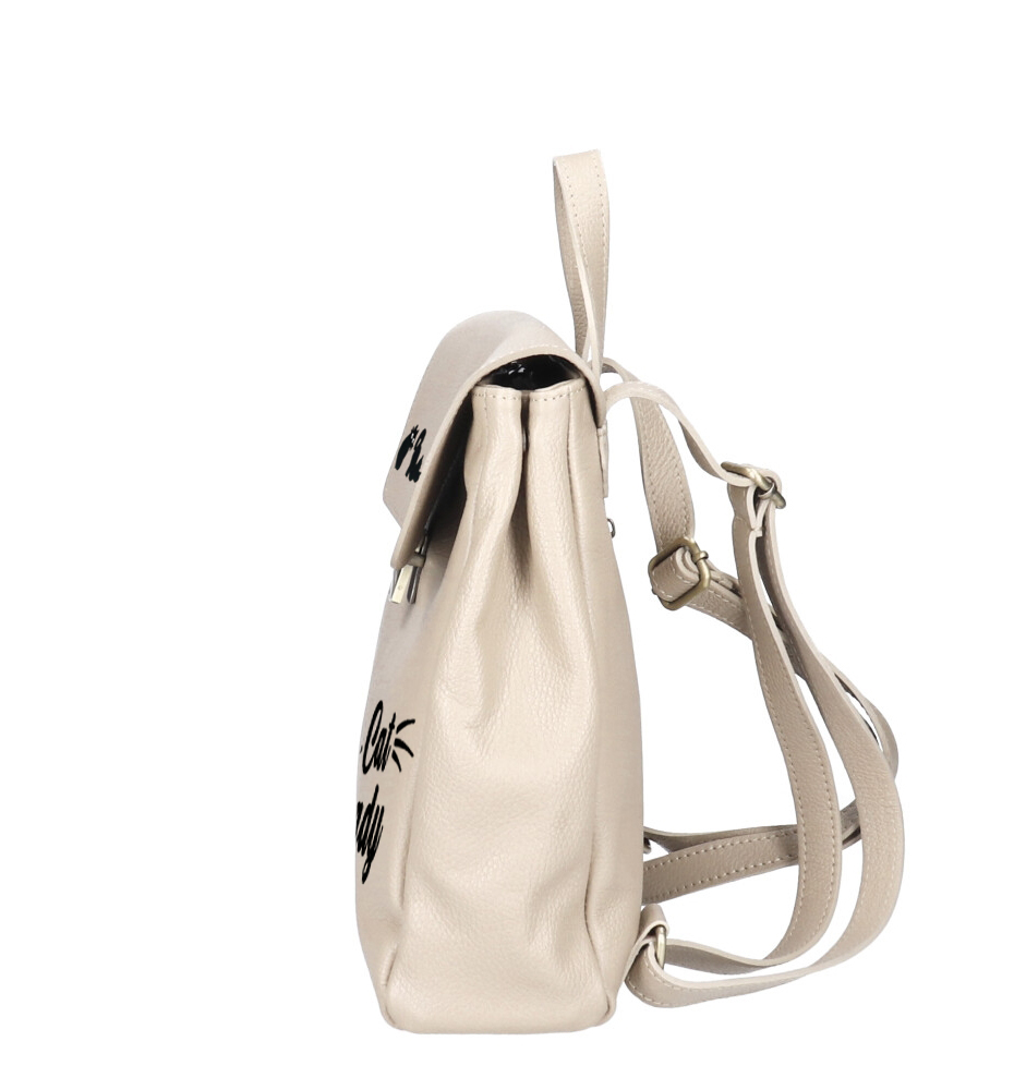 Rucsac Premium din piele naturala-Cat Lady, pictat manual