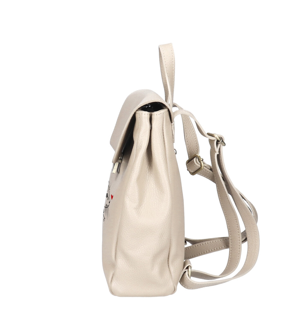Rucsac Premium din piele naturala-Cat Mom Love, pictat manual