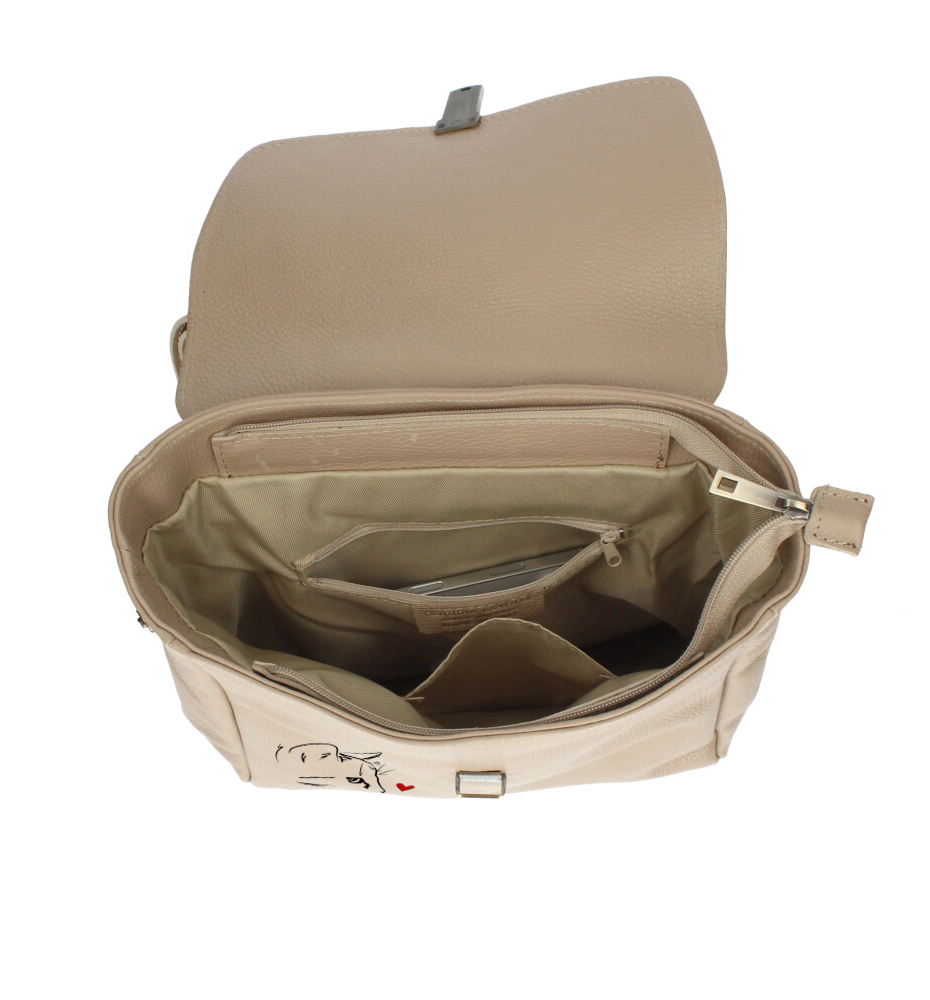 Rucsac Premium din piele naturala-Cat Mom Love, pictat manual