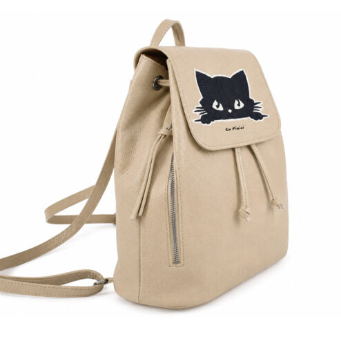 Rucsac Premium din piele naturala-Sweet Cat, pictat manual