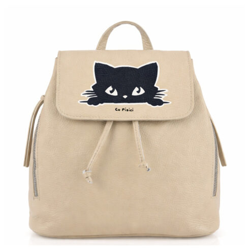 Rucsac Premium din piele naturala-Sweet Cat, pictat manual