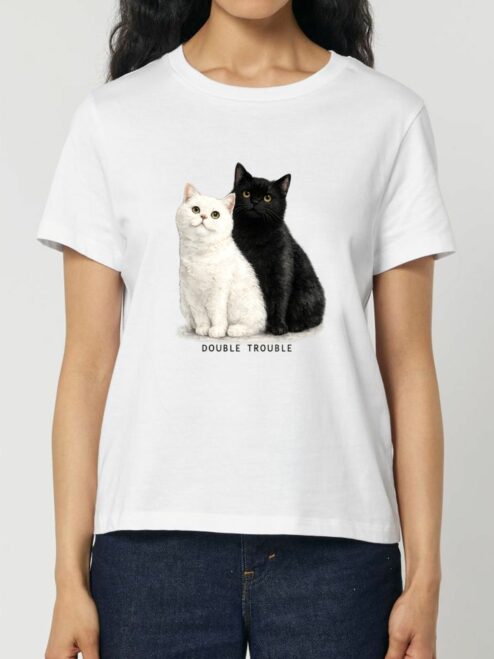 Tricou din bumbac organic Premium-Double Trouble, Femei