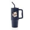 Cana termica premium cu pai-Crazy Cat
