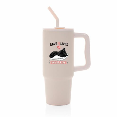 Cana termica premium cu pai-Save 9 Lives, Rescue a Cat