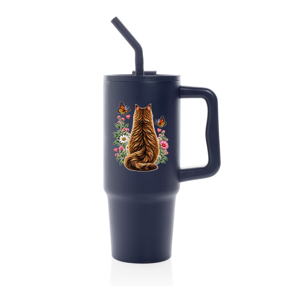 Cana termica premium cu pai-Secret Garden Cat