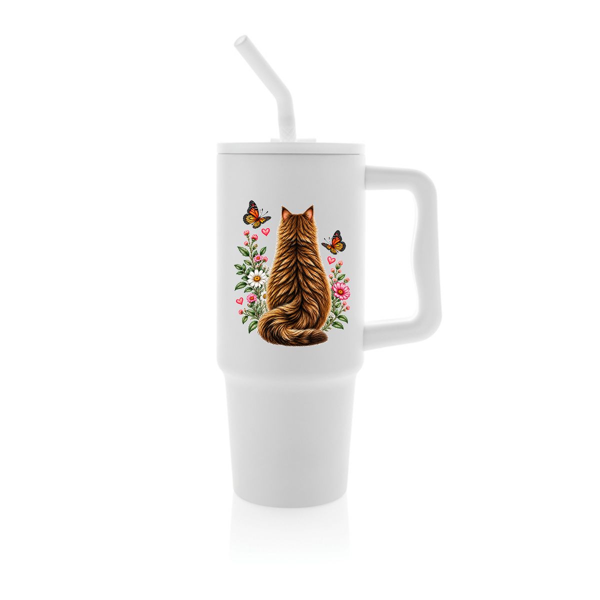 Cana termica premium cu pai-Secret Garden Cat