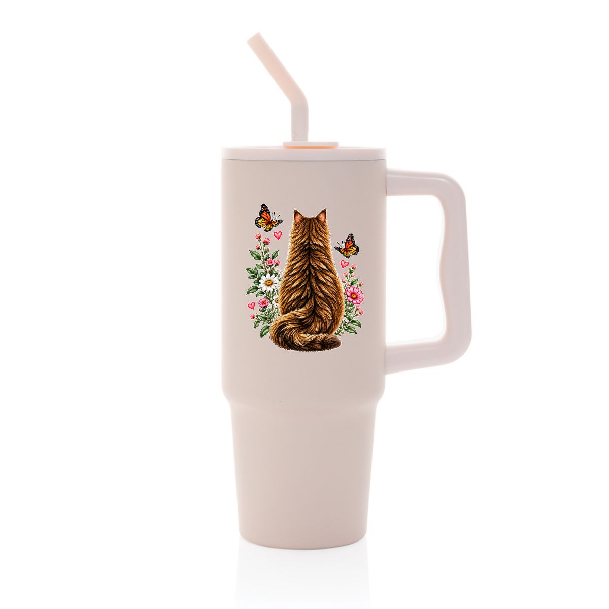 Cana termica premium cu pai-Secret Garden Cat