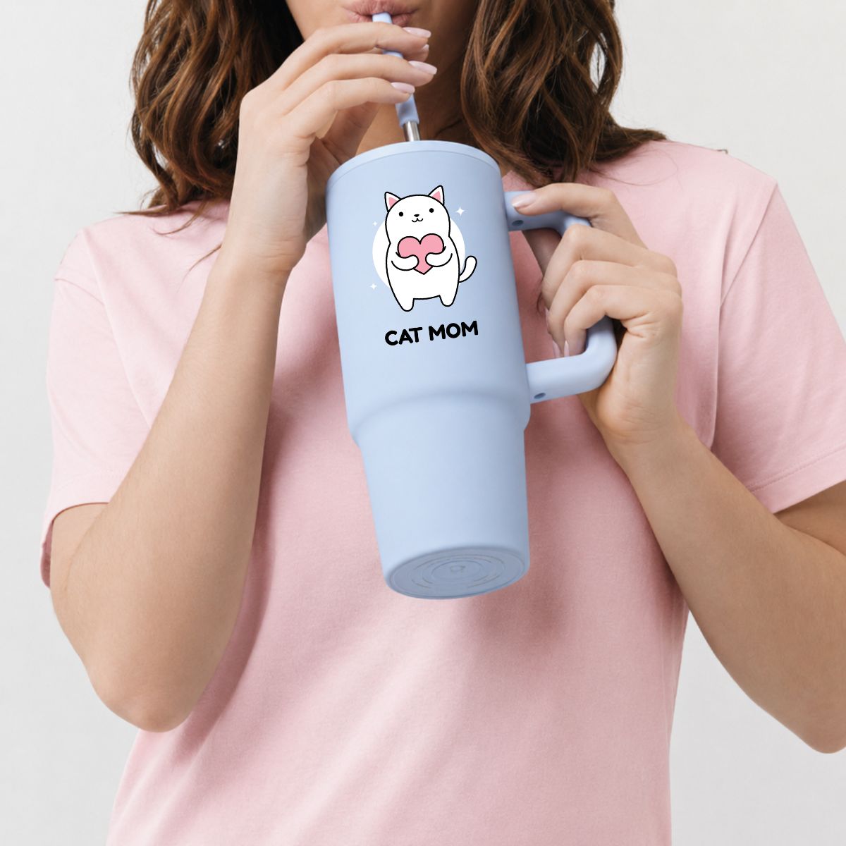 Cana termica premium cu pai-Cat Mom