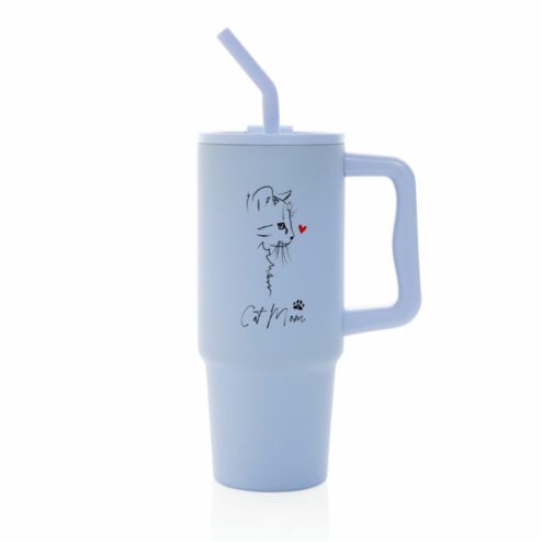 Cana termica premium cu pai-Cat Mom Love