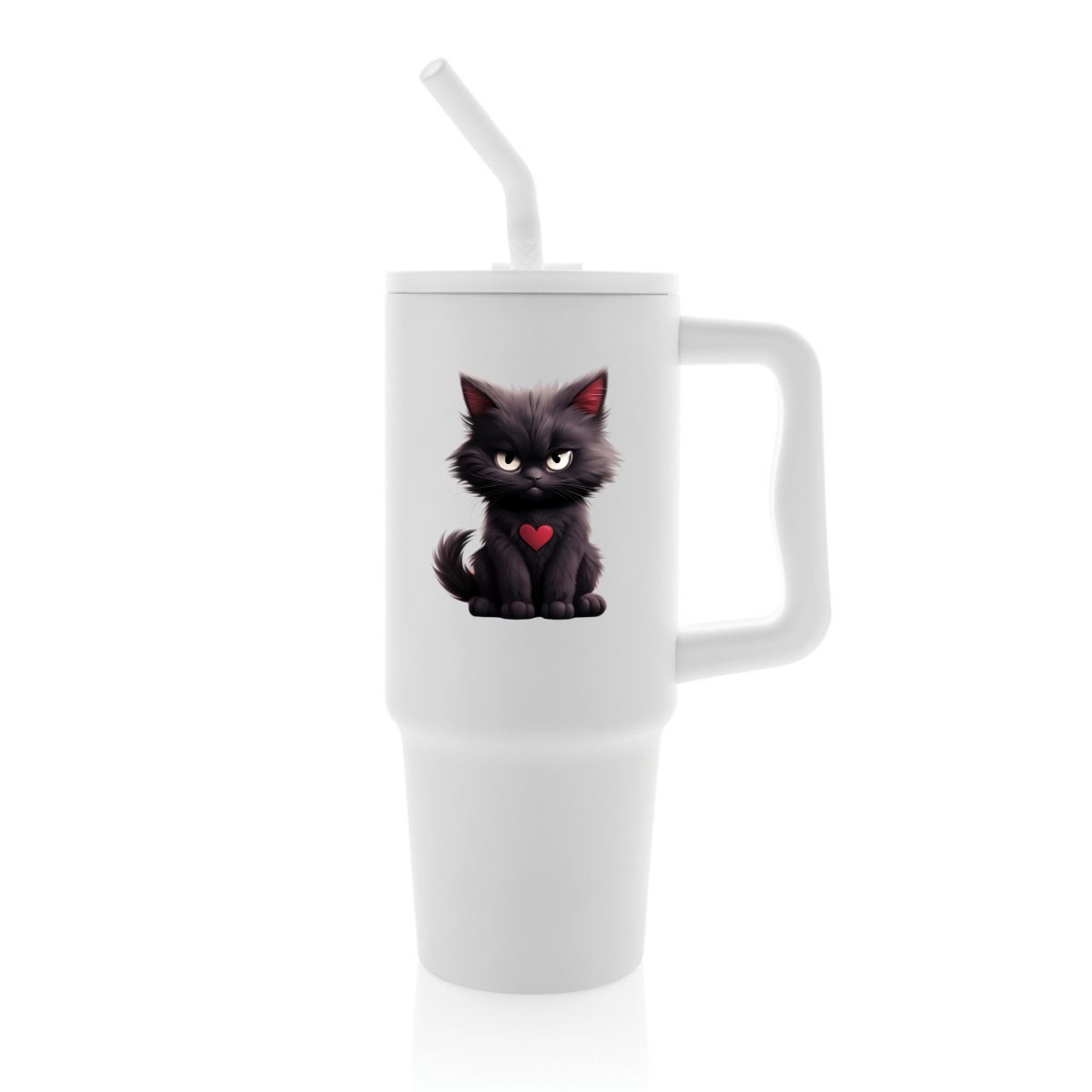 Cana termica premium cu pai-Grumpy Meowlentine
